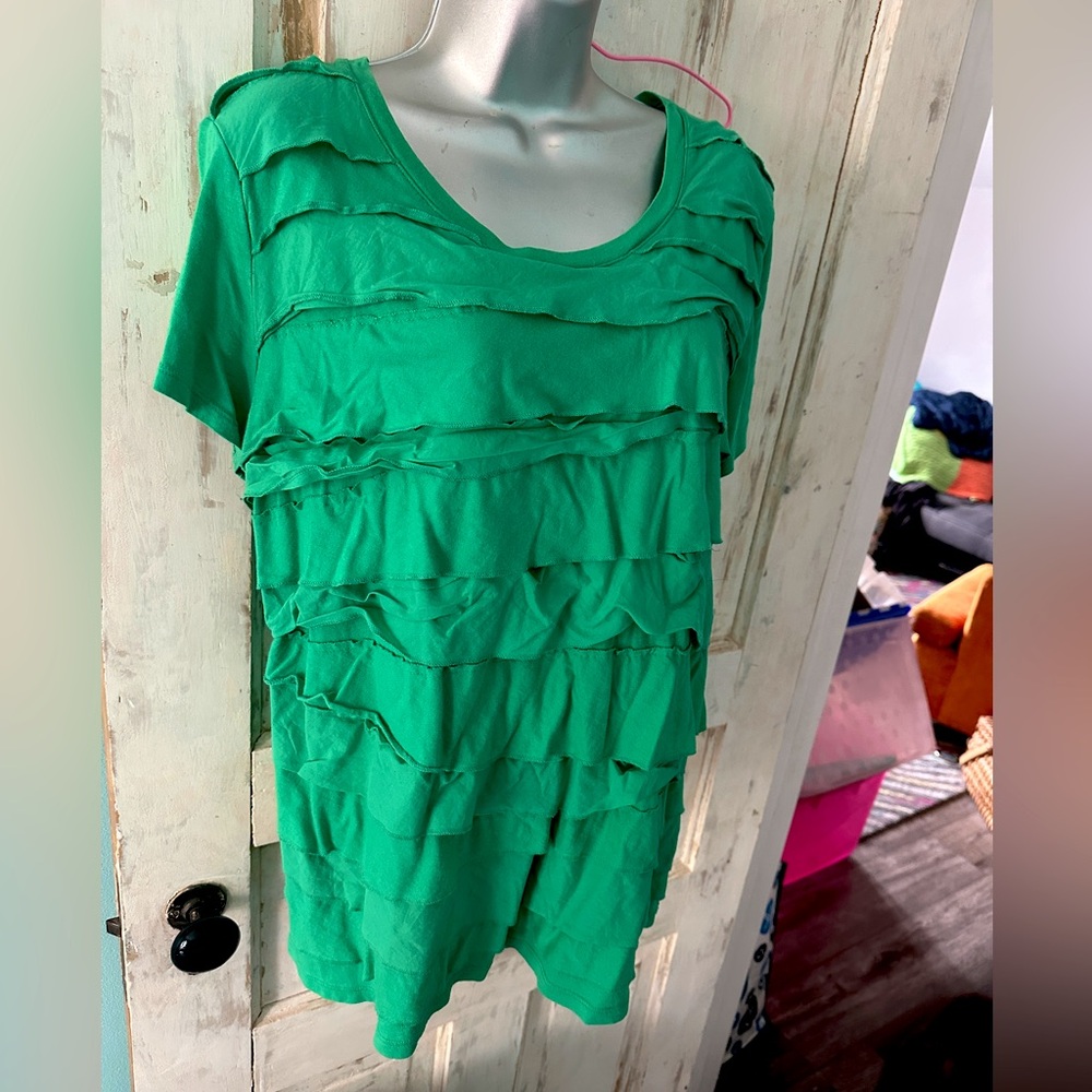 Kelly Green Merona “bandage” tee. Cotton/polyester blend.